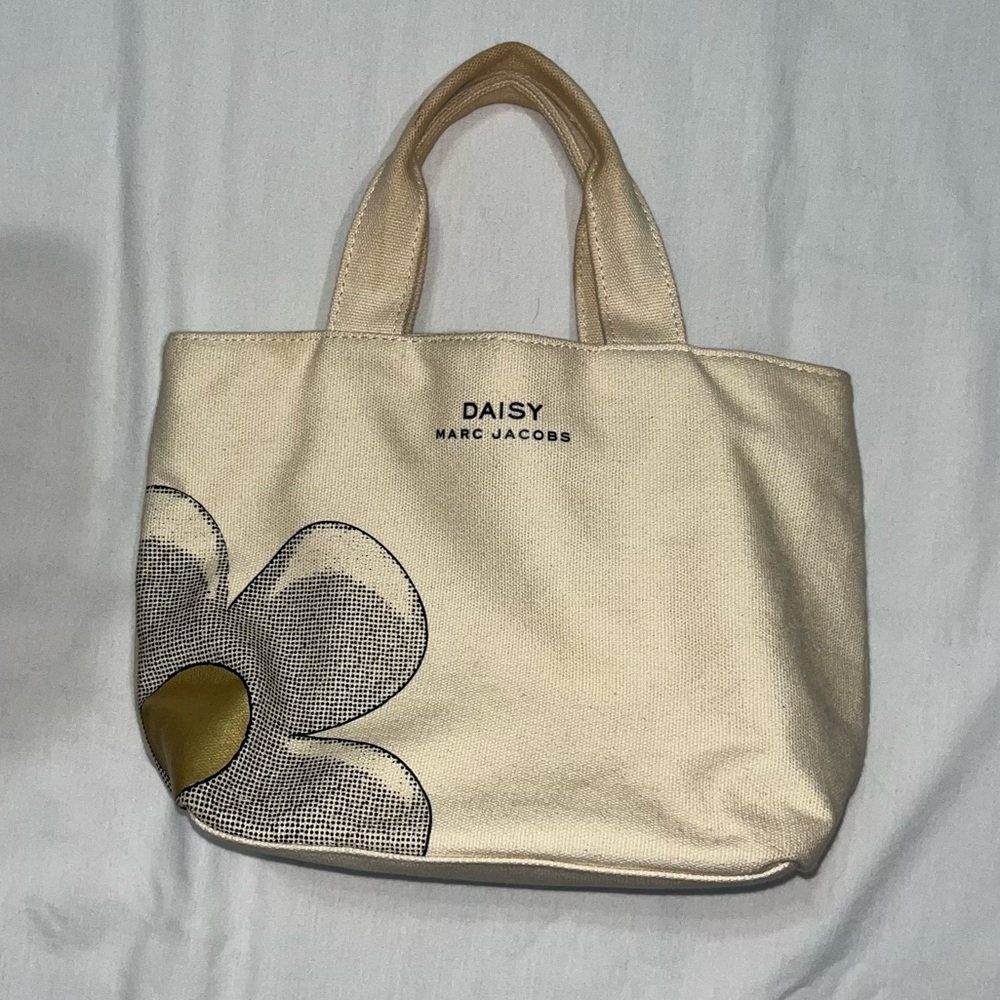 Marc Jacobs Daisy Canvas Lined Bag Handbag Small Ivory Floral Flower Clutch